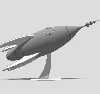 玩具火箭SU模型下载_sketchup草图大师SKP模型