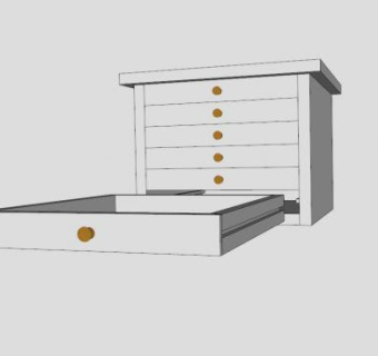小五斗橱SU模型下载_sketchup草图大师SKP模型