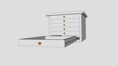 小五斗橱SU模型下载_sketchup草图大师SKP模型