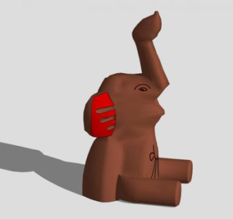 棕色大象玩具SU模型下载_sketchup草图大师SKP模型