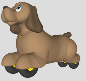 玩具狗乘骑车SU模型下载_sketchup草图大师SKP模型