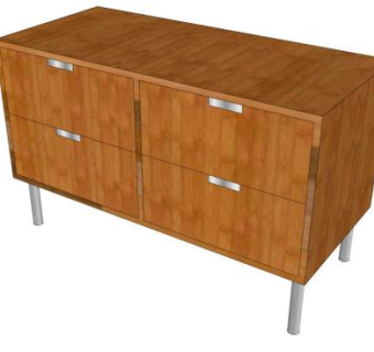 丹麦简约抽屉柜SU模型下载_sketchup草图大师SKP模型