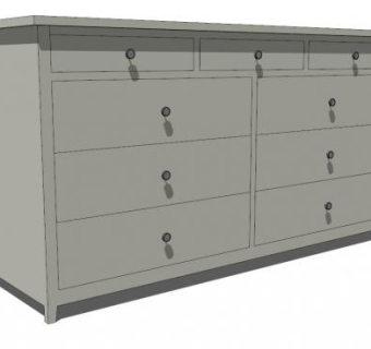 灰色简单的梳妆台SU模型下载_sketchup草图大师SKP模型