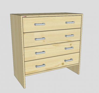 简约有抽屉的柜子SU模型下载_sketchup草图大师SKP模型