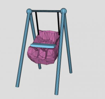 婴儿秋千儿童玩具SU模型下载_sketchup草图大师SKP模型
