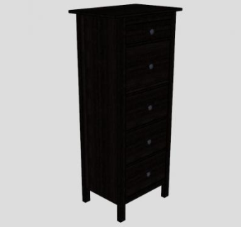 咖啡色5个抽屉柜SU模型下载_sketchup草图大师SKP模型