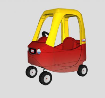 舒适双门跑车玩具SU模型下载_sketchup草图大师SKP模型