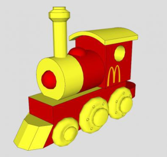 麦当劳木玩具火车SU模型下载_sketchup草图大师SKP模型