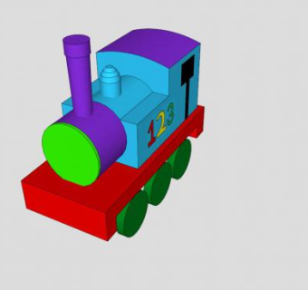 数字玩具火车SU模型下载_sketchup草图大师SKP模型