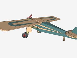 古董玩具飞机SU模型下载_sketchup草图大师SKP模型