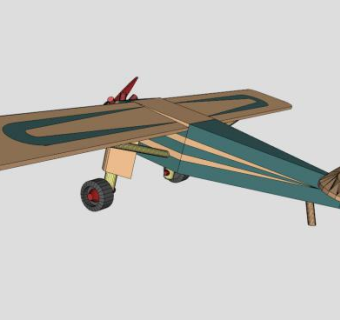古董玩具飞机SU模型下载_sketchup草图大师SKP模型
