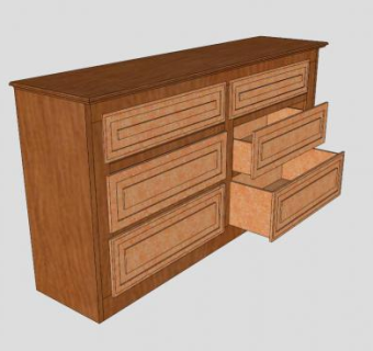 复古梳妆台SU模型下载_sketchup草图大师SKP模型