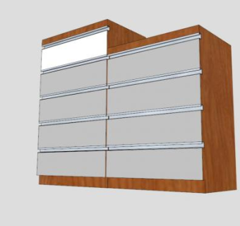 东方抽屉柜SU模型下载_sketchup草图大师SKP模型