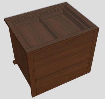 棕色现代简约抽屉柜SU模型下载_sketchup草图大师SKP模型