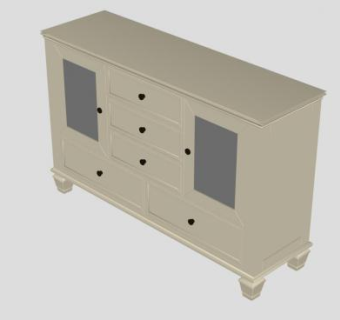 11个抽屉梳妆台SU模型下载_sketchup草图大师SKP模型