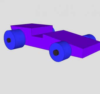 紫色玩具车SU模型下载_sketchup草图大师SKP模型