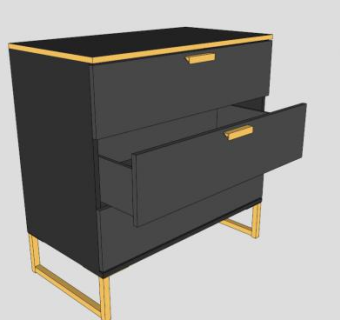宜家特吕西尔抽屉3个箱子SU模型下载_sketchup草图大师SKP模型