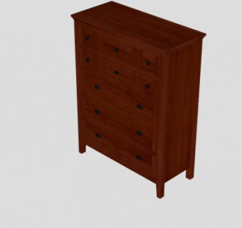 樱桃色饰面斗柜SU模型下载_sketchup草图大师SKP模型