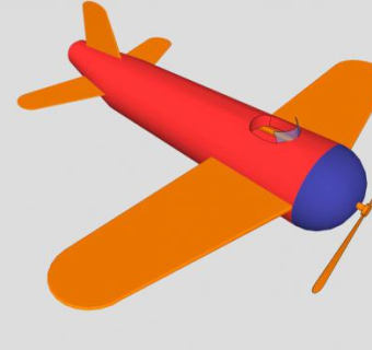 玩具单翼飞机SU模型下载_sketchup草图大师SKP模型
