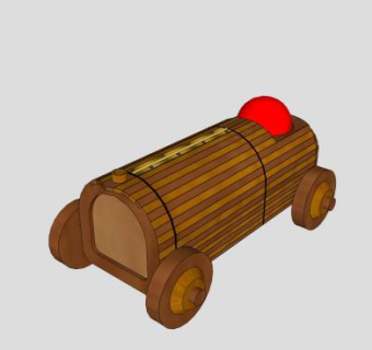 布加迪玩具赛车SU模型下载_sketchup草图大师SKP模型