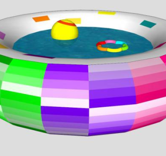 彩色充气游泳池SU模型下载_sketchup草图大师SKP模型