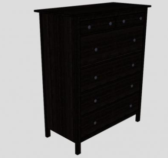 黑褐色现代抽屉柜SU模型下载_sketchup草图大师SKP模型