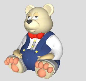 泰迪玩具娃娃SU模型下载_sketchup草图大师SKP模型