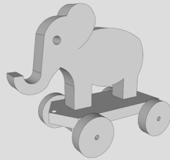 现代大象玩具SU模型下载_sketchup草图大师SKP模型
