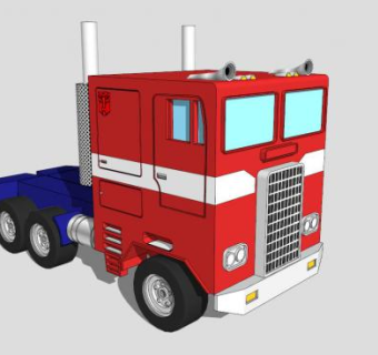 擎天柱玩具车SU模型下载_sketchup草图大师SKP模型