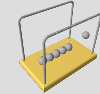 高聚牛顿摇篮玩具SU模型下载_sketchup草图大师SKP模型