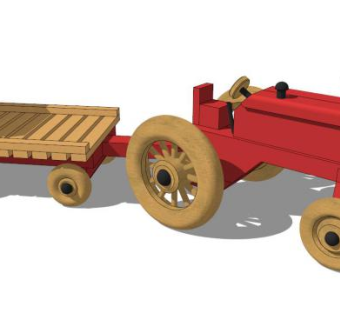 玩具拖拉机SU模型下载_sketchup草图大师SKP模型