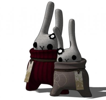 DIY兔子玩具SU模型下载_sketchup草图大师SKP模型