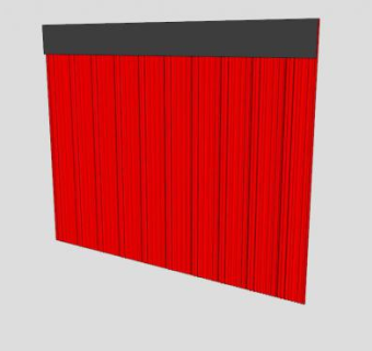 舞台红色窗帘SU模型下载_sketchup草图大师SKP模型