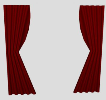 红色窗帘SU模型下载_sketchup草图大师SKP模型