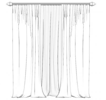 传统装饰无结窗帘SU模型下载_sketchup草图大师SKP模型