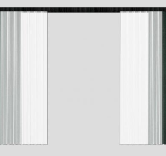 双层复古窗帘SU模型下载_sketchup草图大师SKP模型