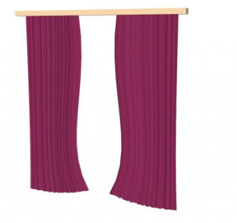 现代玫红色窗帘SU模型下载_sketchup草图大师SKP模型