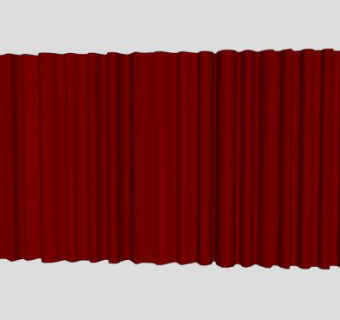 剧院舞台红色窗帘SU模型下载_sketchup草图大师SKP模型