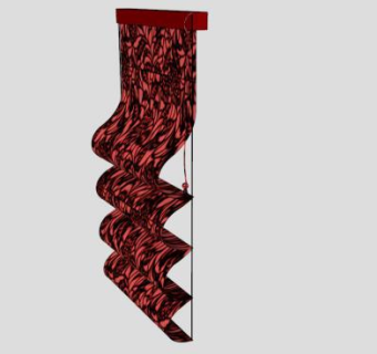 红色罗马帘SU模型下载_sketchup草图大师SKP模型