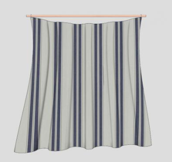 简易条纹风幕窗帘SU模型下载_sketchup草图大师SKP模型