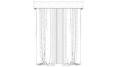 百褶缝窗帘SU模型下载_sketchup草图大师SKP模型