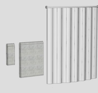 浴帘和两套毛巾SU模型下载_sketchup草图大师SKP模型