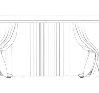 现代白色软皮装饰系结窗帘SU模型下载_sketchup草图大师SKP模型