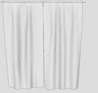 无纹理现代窗帘SU模型下载_sketchup草图大师SKP模型