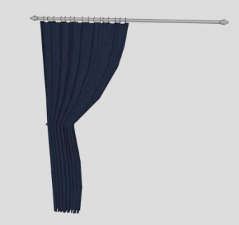 现代深蓝罗马帘SU模型下载_sketchup草图大师SKP模型