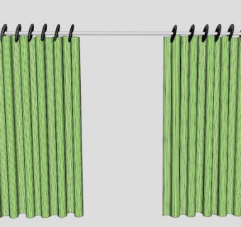 科蒂娜绿色窗帘SU模型下载_sketchup草图大师SKP模型