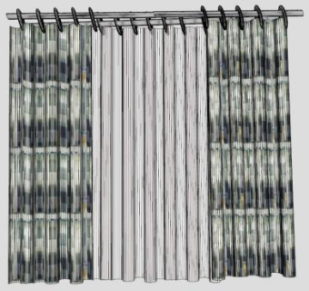 半透明帷幕双层窗帘SU模型下载_sketchup草图大师SKP模型