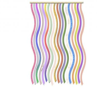 半透明彩带窗帘SU模型下载_sketchup草图大师SKP模型