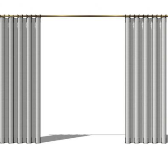 简约灰色窗帘SU模型下载_sketchup草图大师SKP模型