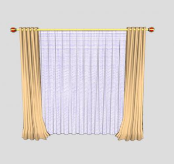 装饰双重帘SU模型下载_sketchup草图大师SKP模型